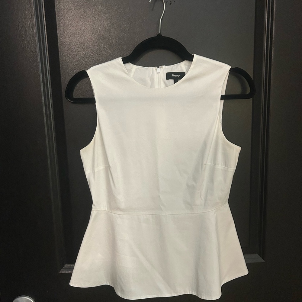 Theory Women's Ivory Peplum Blouse